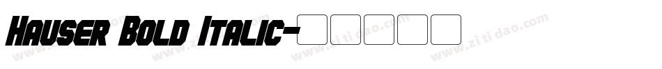 Hauser Bold Italic字体转换